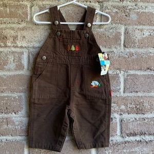 Vintage Carter's Brown Hedgehog Overalls